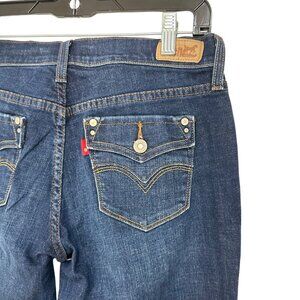 Levis 505 Straight Leg Women Jeans Size 4M Classic Dark Wash Cotton Blend Denim